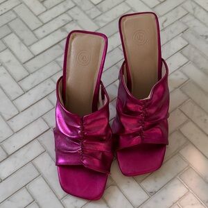 Urban Outfitters Shiny Pink Mules